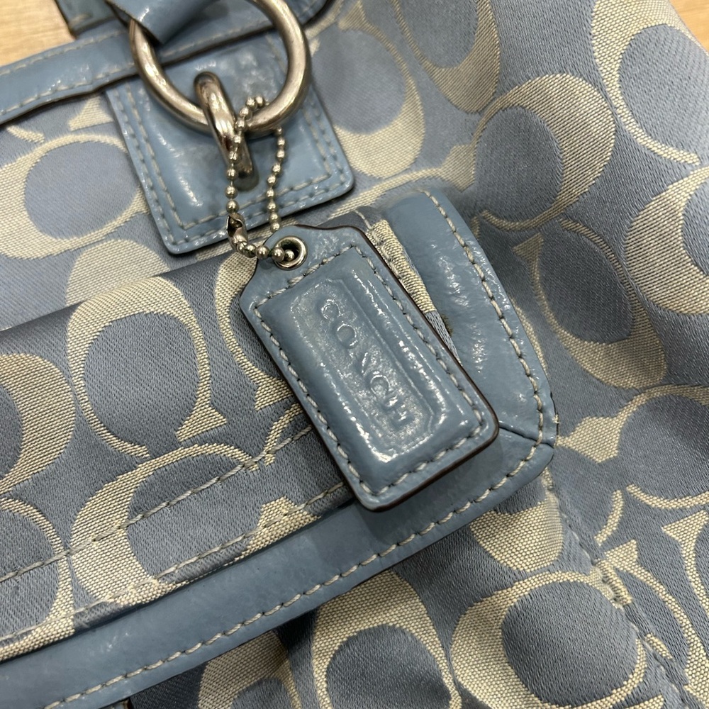 Coach Blue Patterned Shoulder Bag - image 4